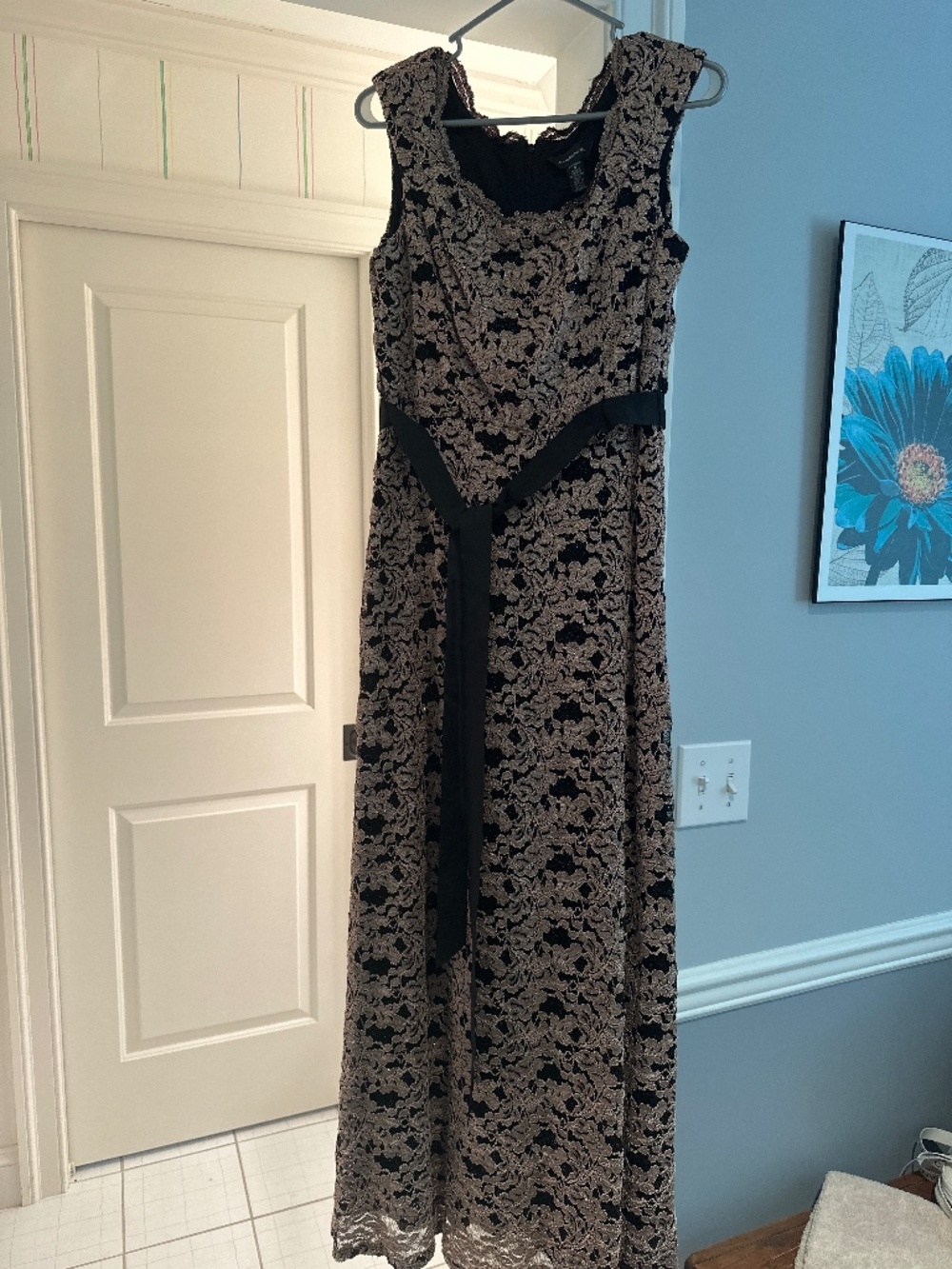 Black and gold evening gown